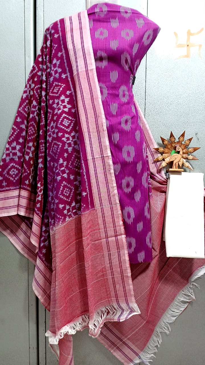 Double Ikkat Dress Material - Image 3