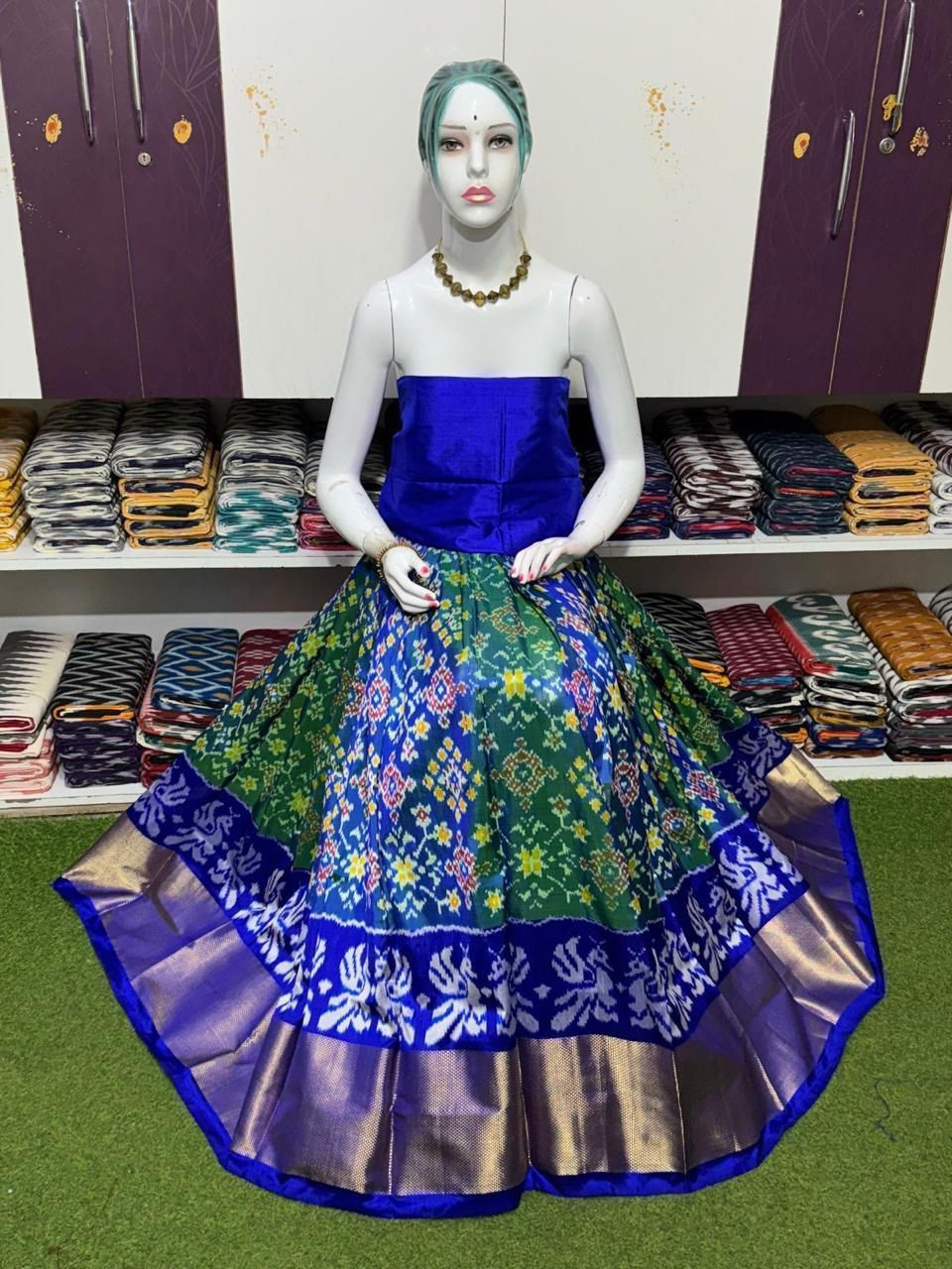 Silk Ikkat Lehangas