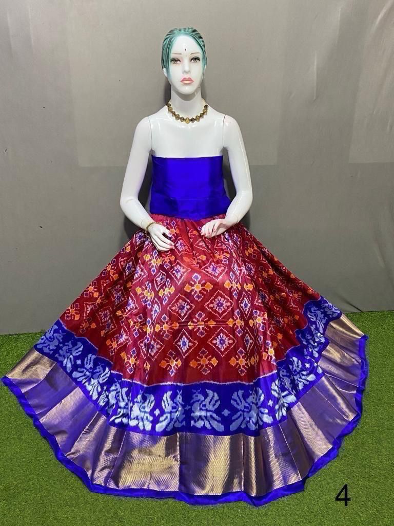 Ladies Pochampally Ikkat Silk Lehengas - Image 3